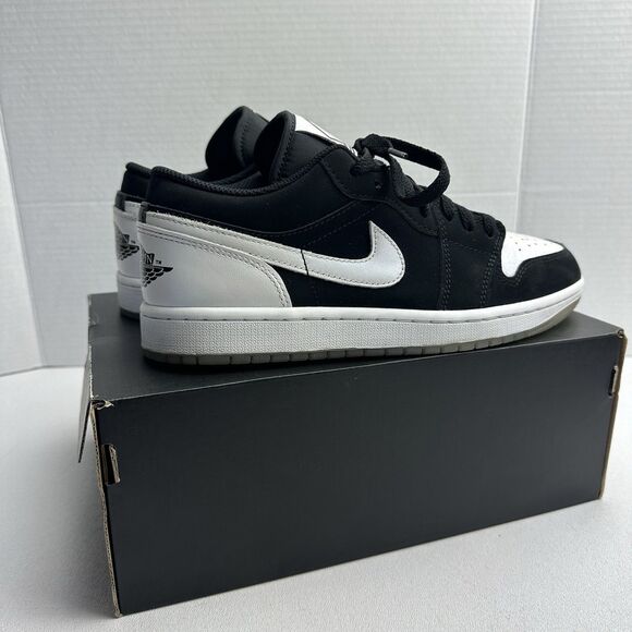 NIKE AIR JORDAN 1 RETRO LOW SE I DIAMOND SHORTS PANDA WHITE BLACK DH6931-001 - Picture 7 of 16